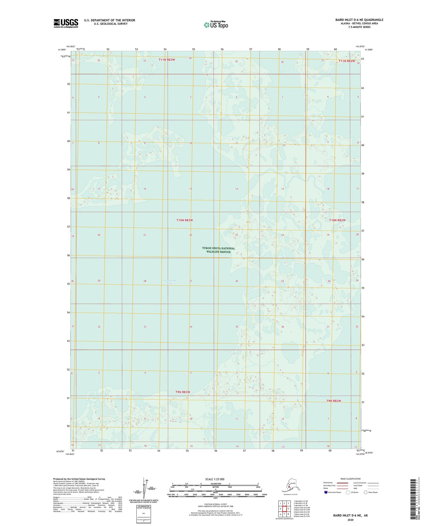 Baird Inlet D-6 NE Alaska US Topo Map Image