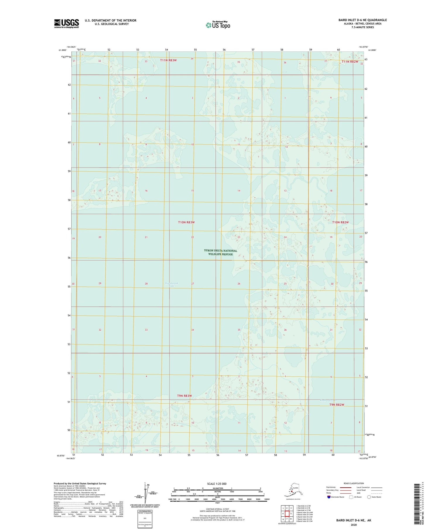 Baird Inlet D-6 NE Alaska US Topo Map Image