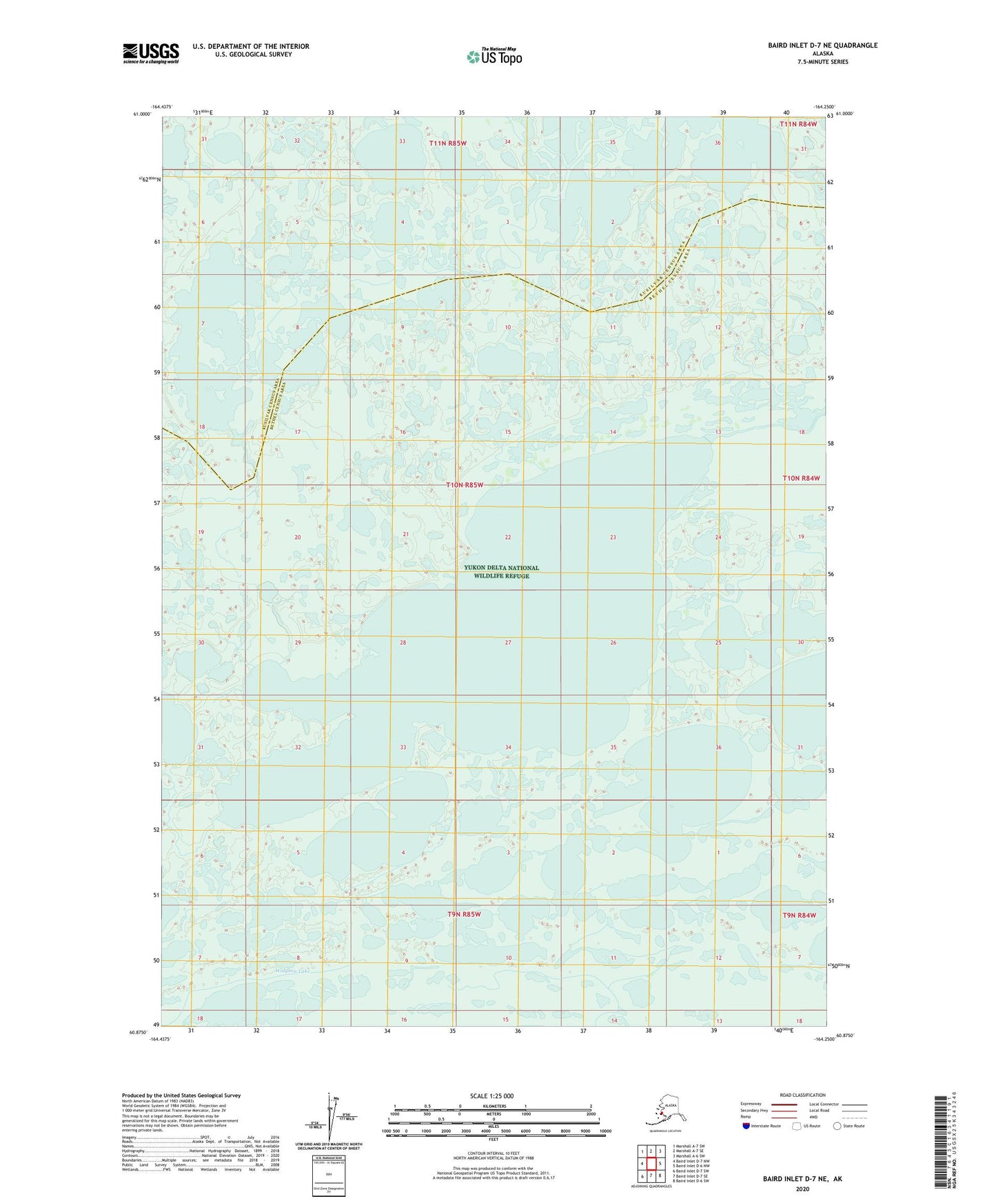 Baird Inlet D-7 NE Alaska US Topo Map Image