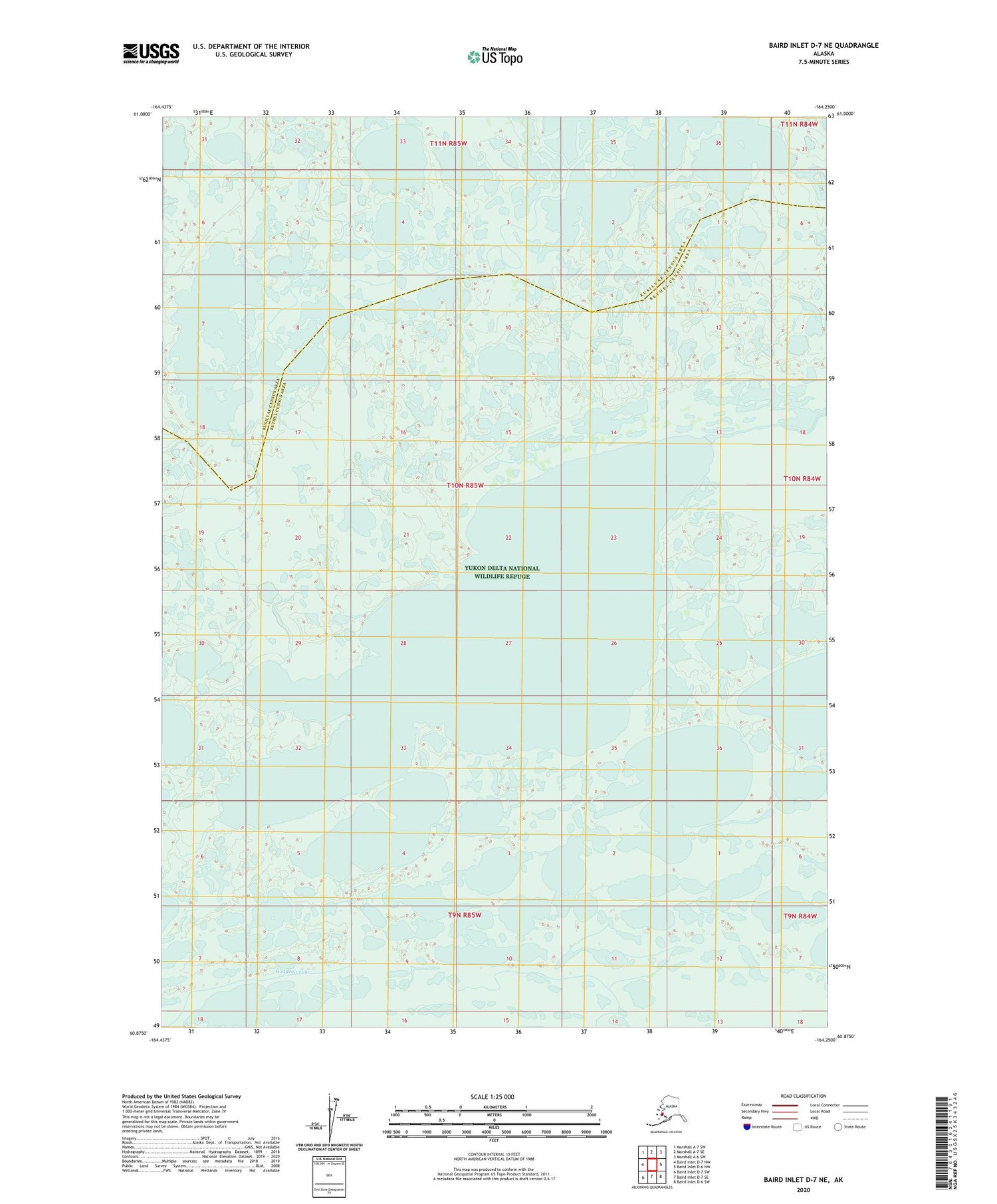 Baird Inlet D-7 NE Alaska US Topo Map Image