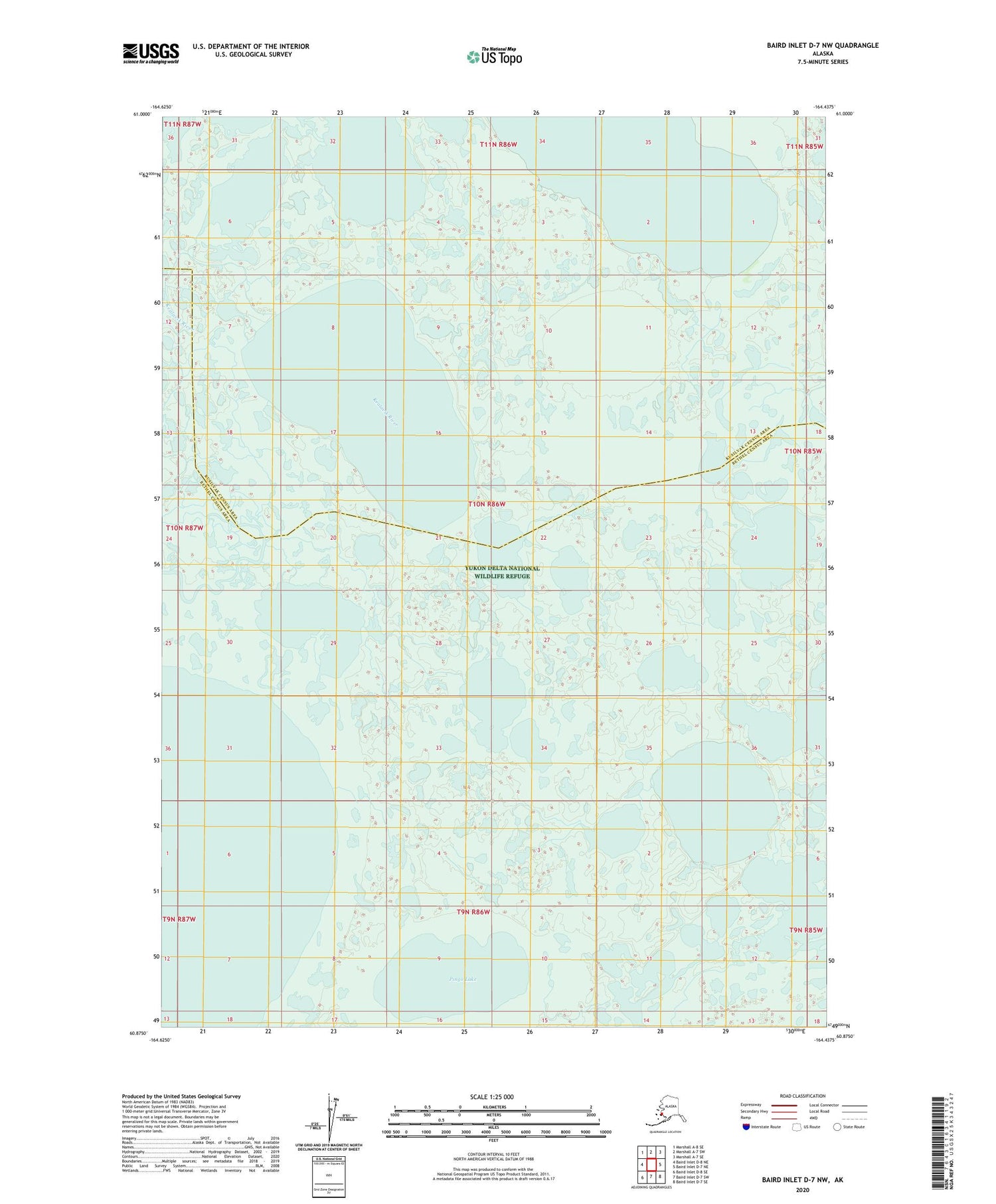Baird Inlet D-7 NW Alaska US Topo Map Image