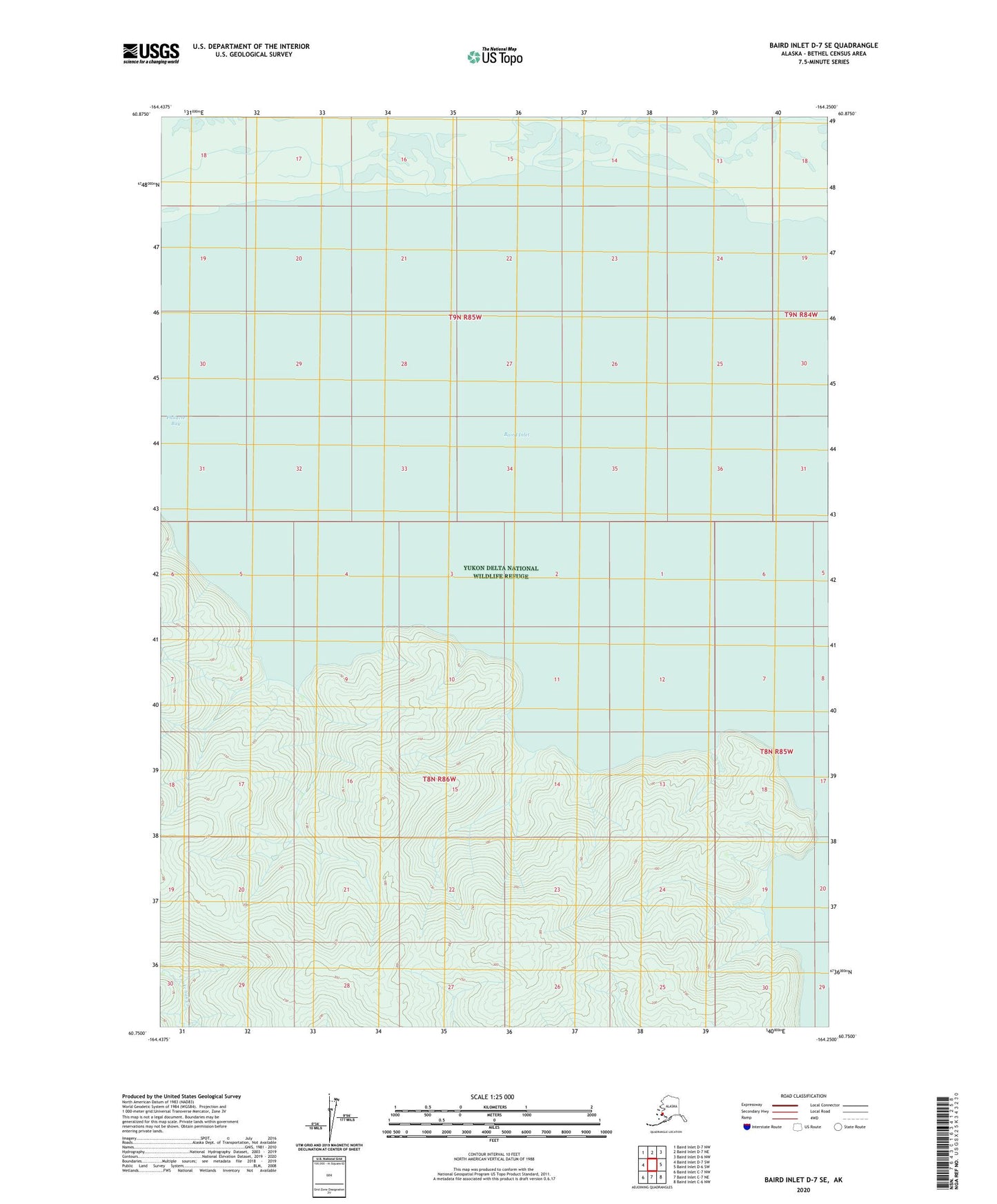 Baird Inlet D-7 SE Alaska US Topo Map Image
