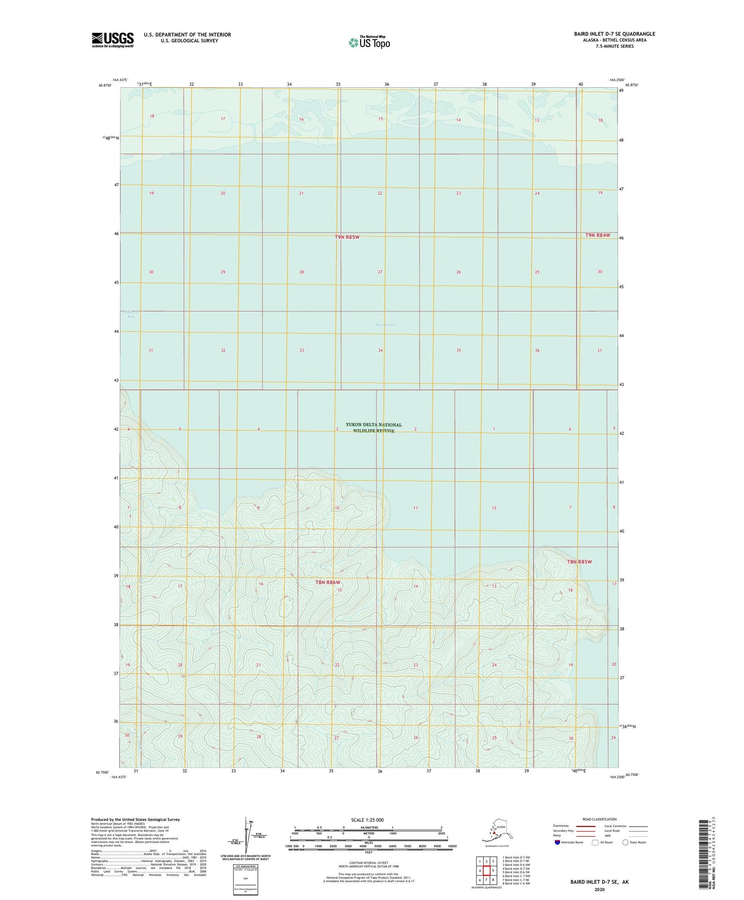 Baird Inlet D-7 SE Alaska US Topo Map Image