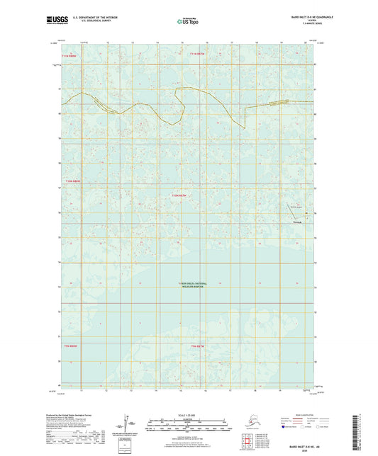 Baird Inlet D-8 NE Alaska US Topo Map Image