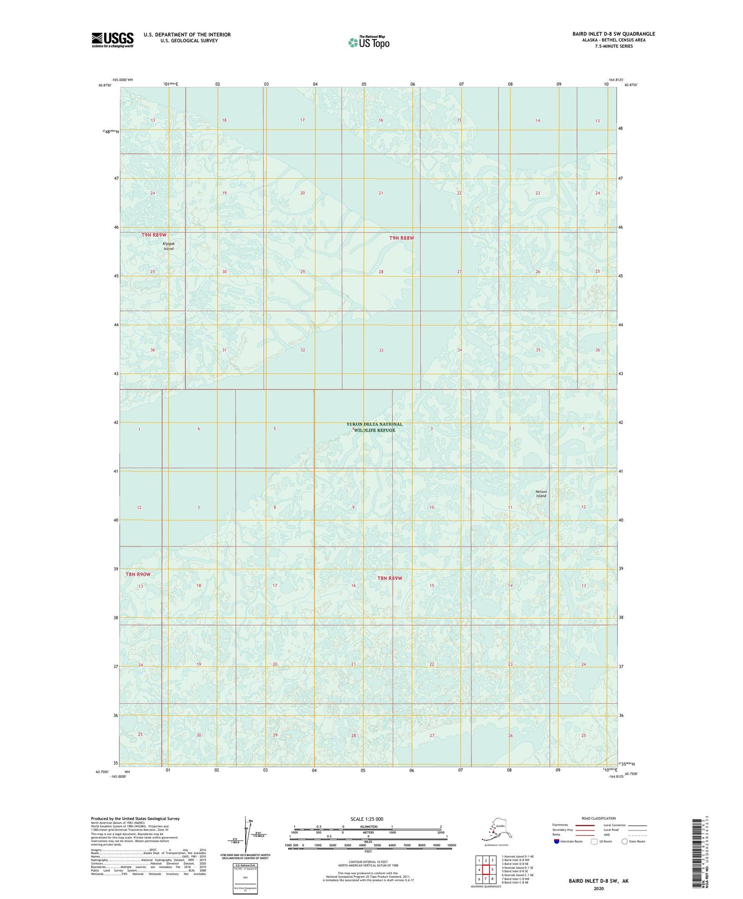 Baird Inlet D-8 SW Alaska US Topo Map Image