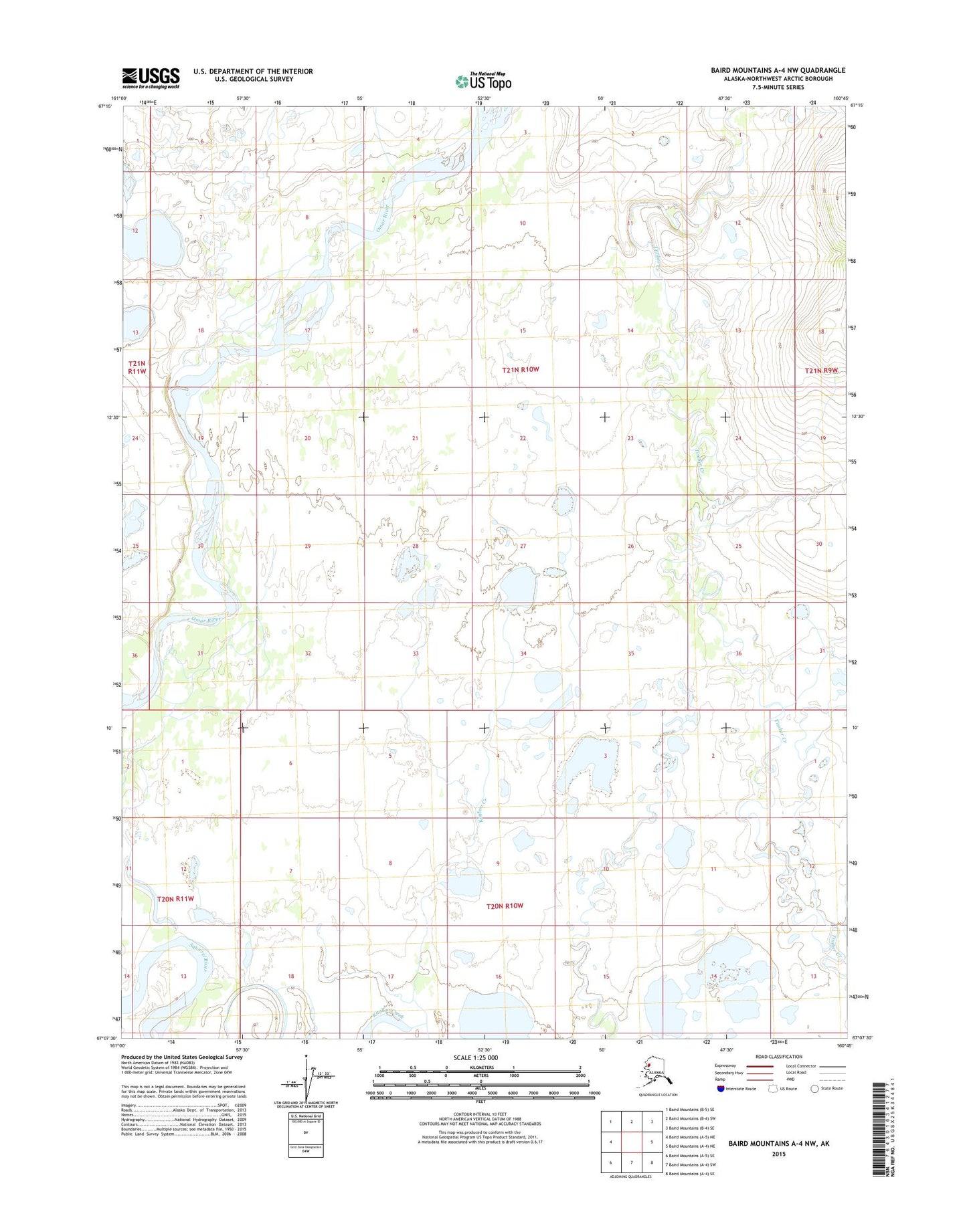 Baird Mountains A-4 NW Alaska US Topo Map Image