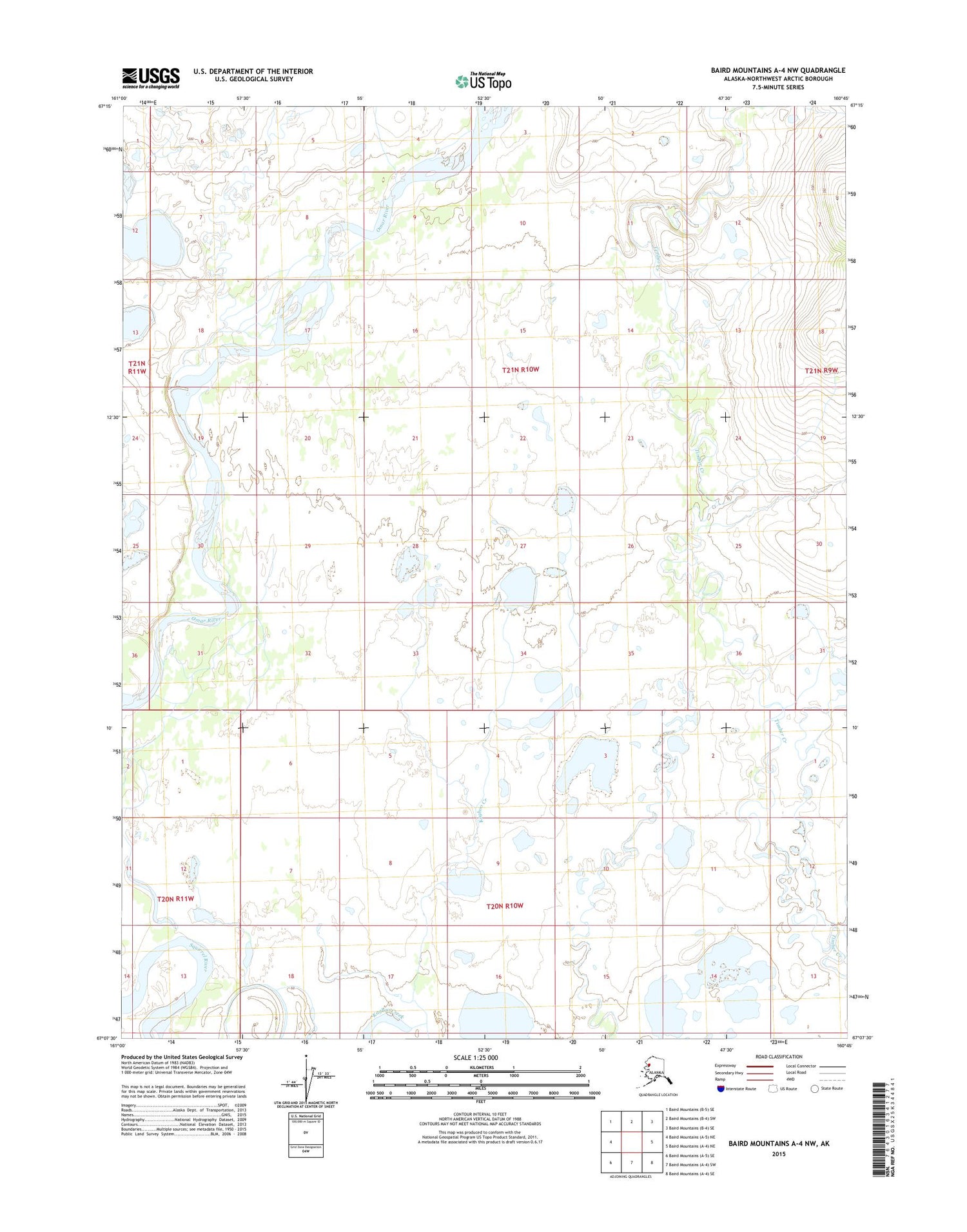 Baird Mountains A-4 NW Alaska US Topo Map Image