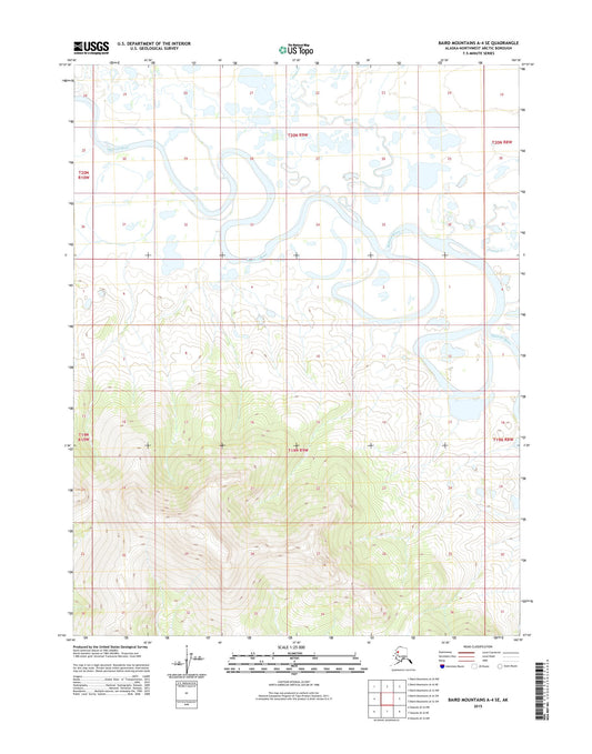 Baird Mountains A-4 SE Alaska US Topo Map Image
