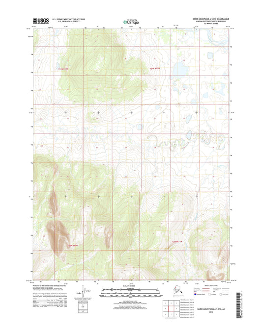 Baird Mountains A-5 NW Alaska US Topo Map Image