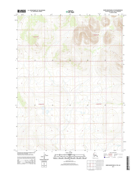 Baird Mountains A-5 SW Alaska US Topo Map Image
