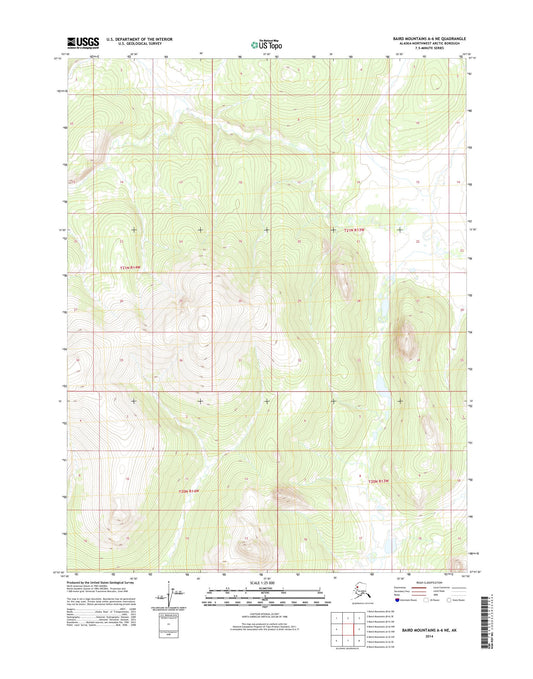 Baird Mountains A-6 NE Alaska US Topo Map Image