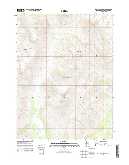Baird Mountains B-1 NE Alaska US Topo Map Image