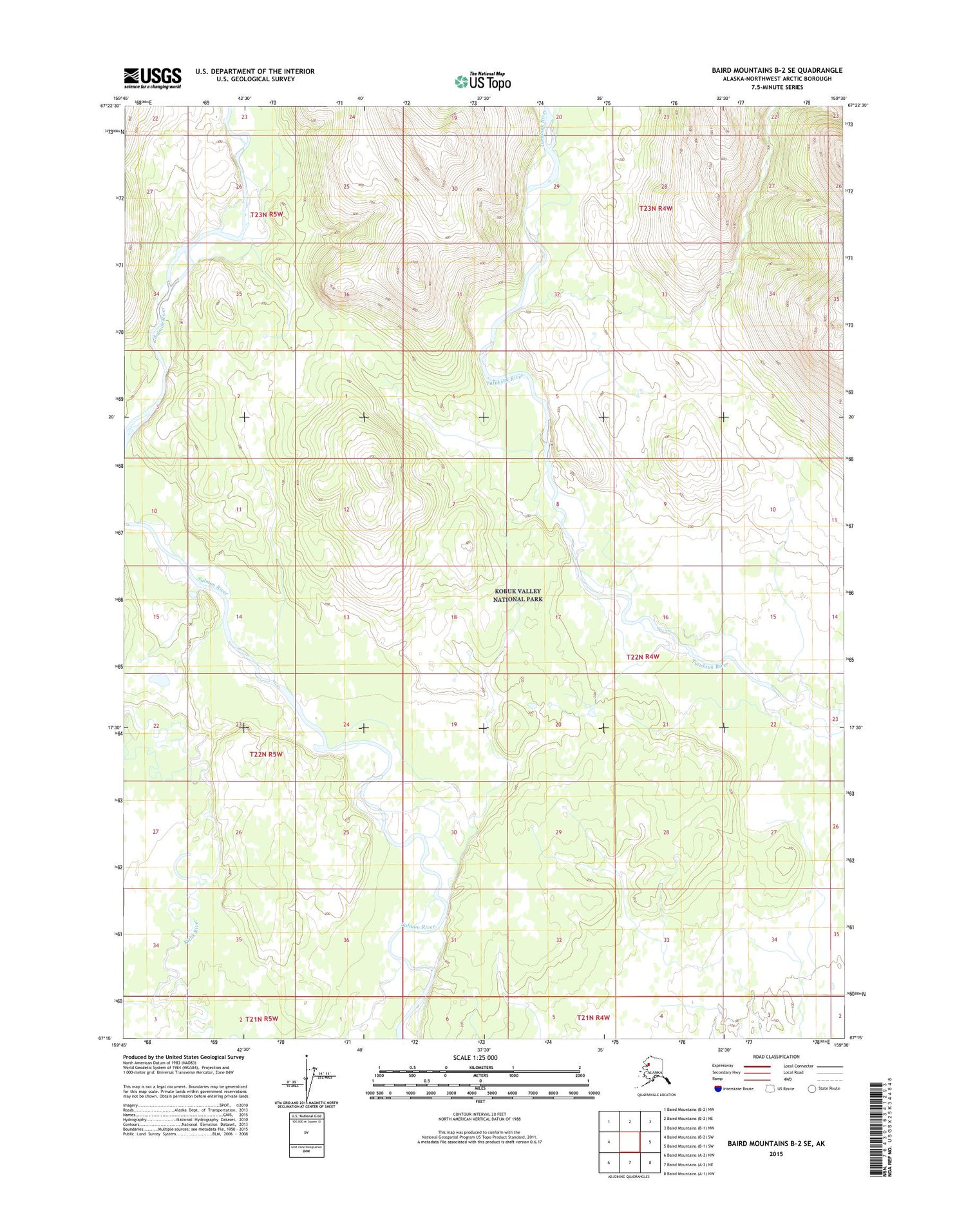 Baird Mountains B-2 SE Alaska US Topo Map Image