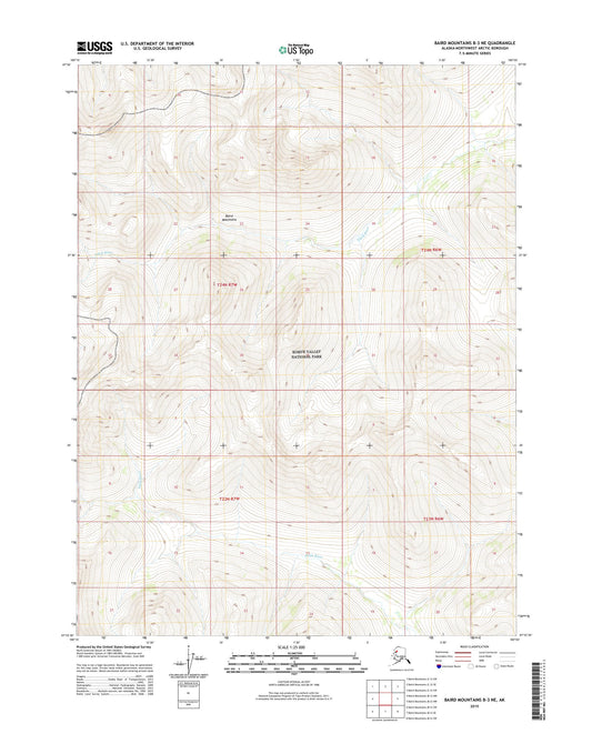 Baird Mountains B-3 NE Alaska US Topo Map Image