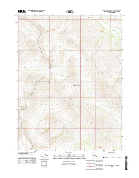 Baird Mountains B-3 SE Alaska US Topo Map Image