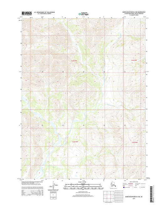 Baird Mountains B-4 NE Alaska US Topo Map Image