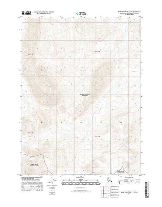 Baird Mountains C-1 NE Alaska US Topo Map Image