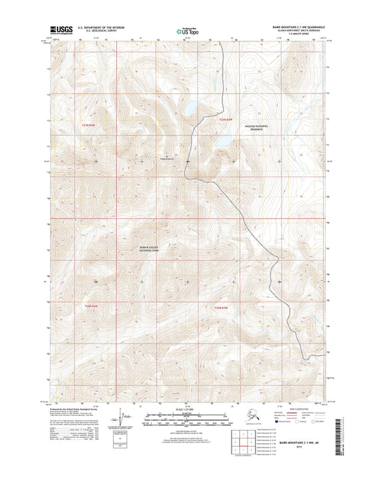 Baird Mountains C-1 NW Alaska US Topo Map Image