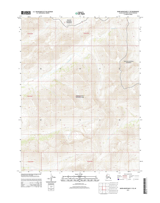 Baird Mountains C-1 SE Alaska US Topo Map Image