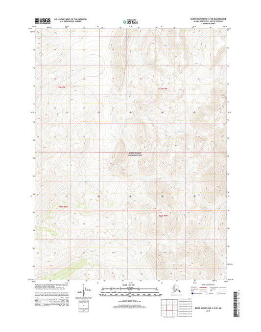 Baird Mountains C-2 NE Alaska US Topo Map Image