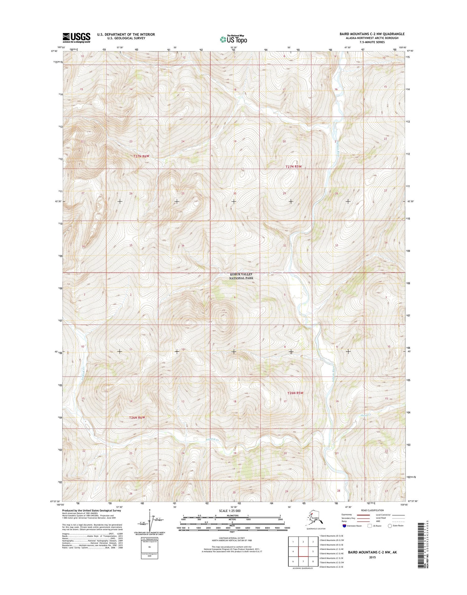 Baird Mountains C-2 NW Alaska US Topo Map Image