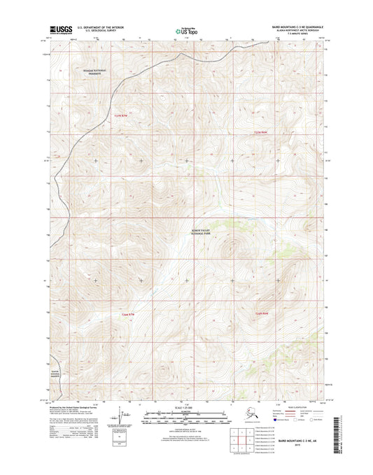 Baird Mountains C-3 NE Alaska US Topo Map Image