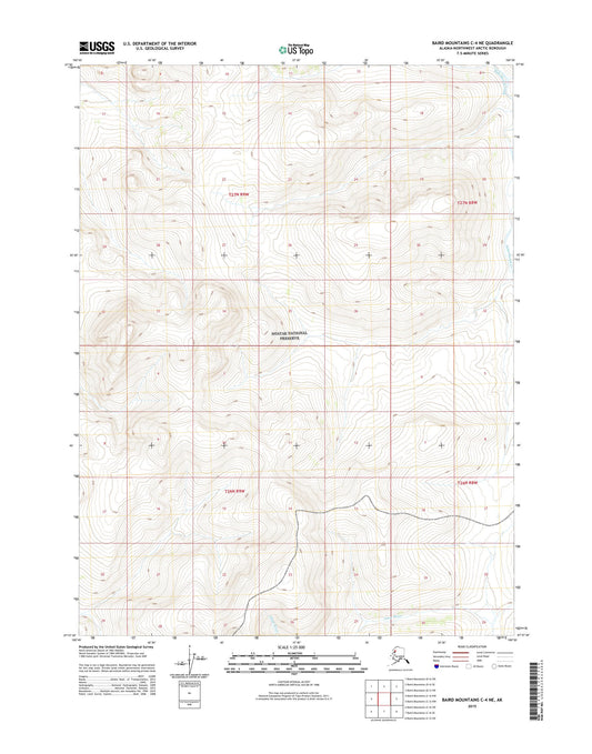 Baird Mountains C-4 NE Alaska US Topo Map Image