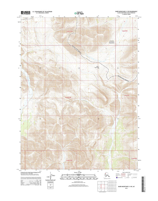 Baird Mountains C-4 SW Alaska US Topo Map Image