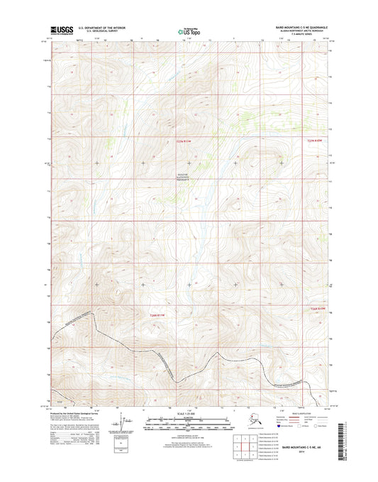 Baird Mountains C-5 NE Alaska US Topo Map Image