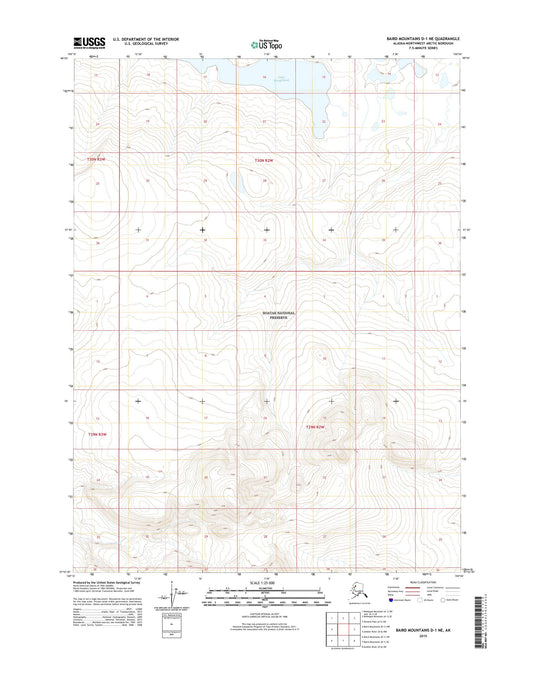 Baird Mountains D-1 NE Alaska US Topo Map Image