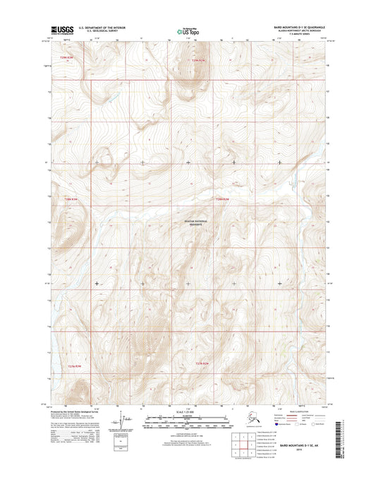 Baird Mountains D-1 SE Alaska US Topo Map Image