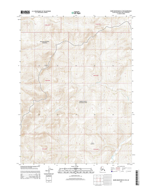 Baird Mountains D-2 SW Alaska US Topo Map Image