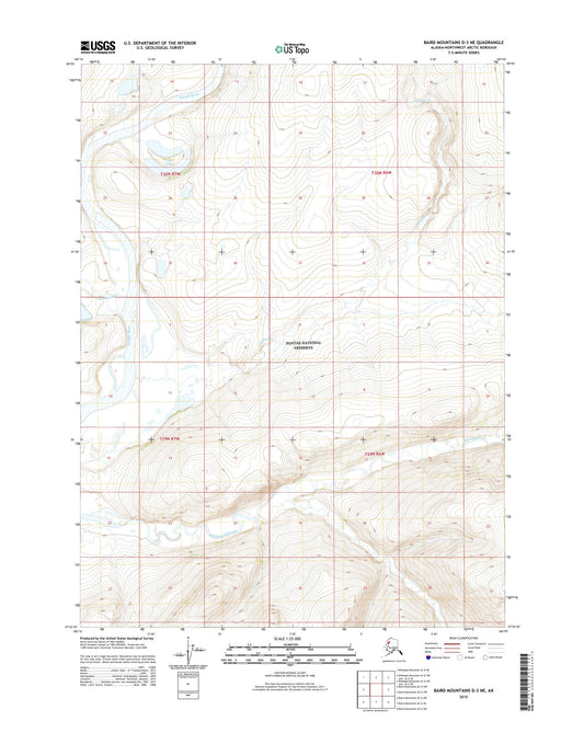 Baird Mountains D-3 NE Alaska US Topo Map Image