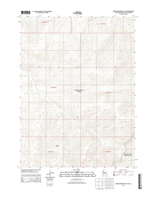 Baird Mountains D-3 SE Alaska US Topo Map Image