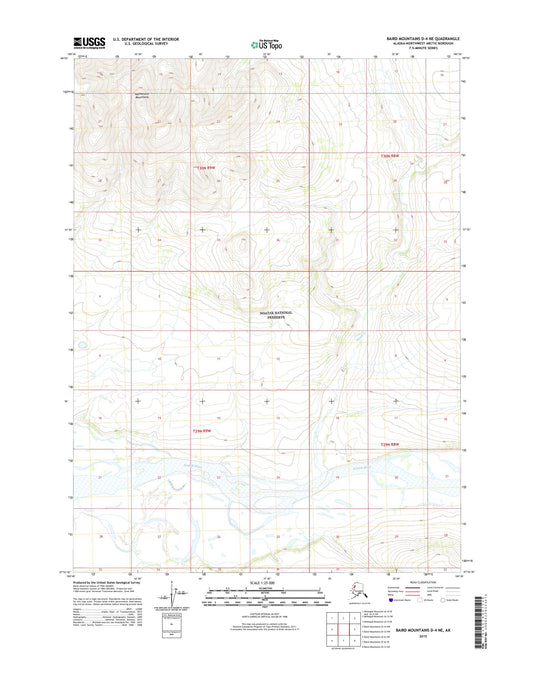 Baird Mountains D-4 NE Alaska US Topo Map Image