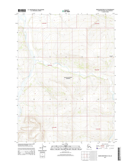 Baird Mountains D-4 SE Alaska US Topo Map Image