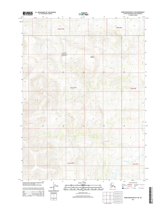 Baird Mountains D-4 SW Alaska US Topo Map Image