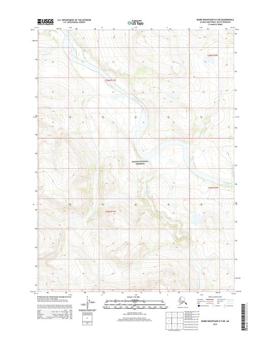 Baird Mountains D-5 NE Alaska US Topo Map Image