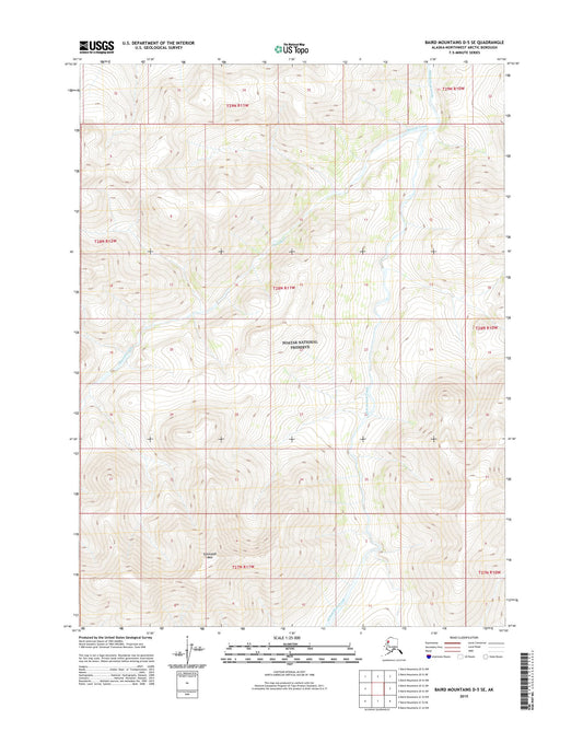 Baird Mountains D-5 SE Alaska US Topo Map Image