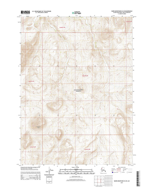 Baird Mountains D-6 SE Alaska US Topo Map Image
