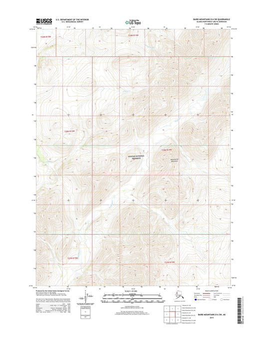 Baird Mountains D-6 SW Alaska US Topo Map Image