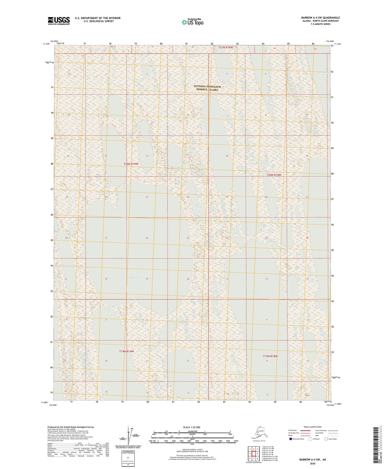 Barrow A-4 SW Alaska US Topo Map Image