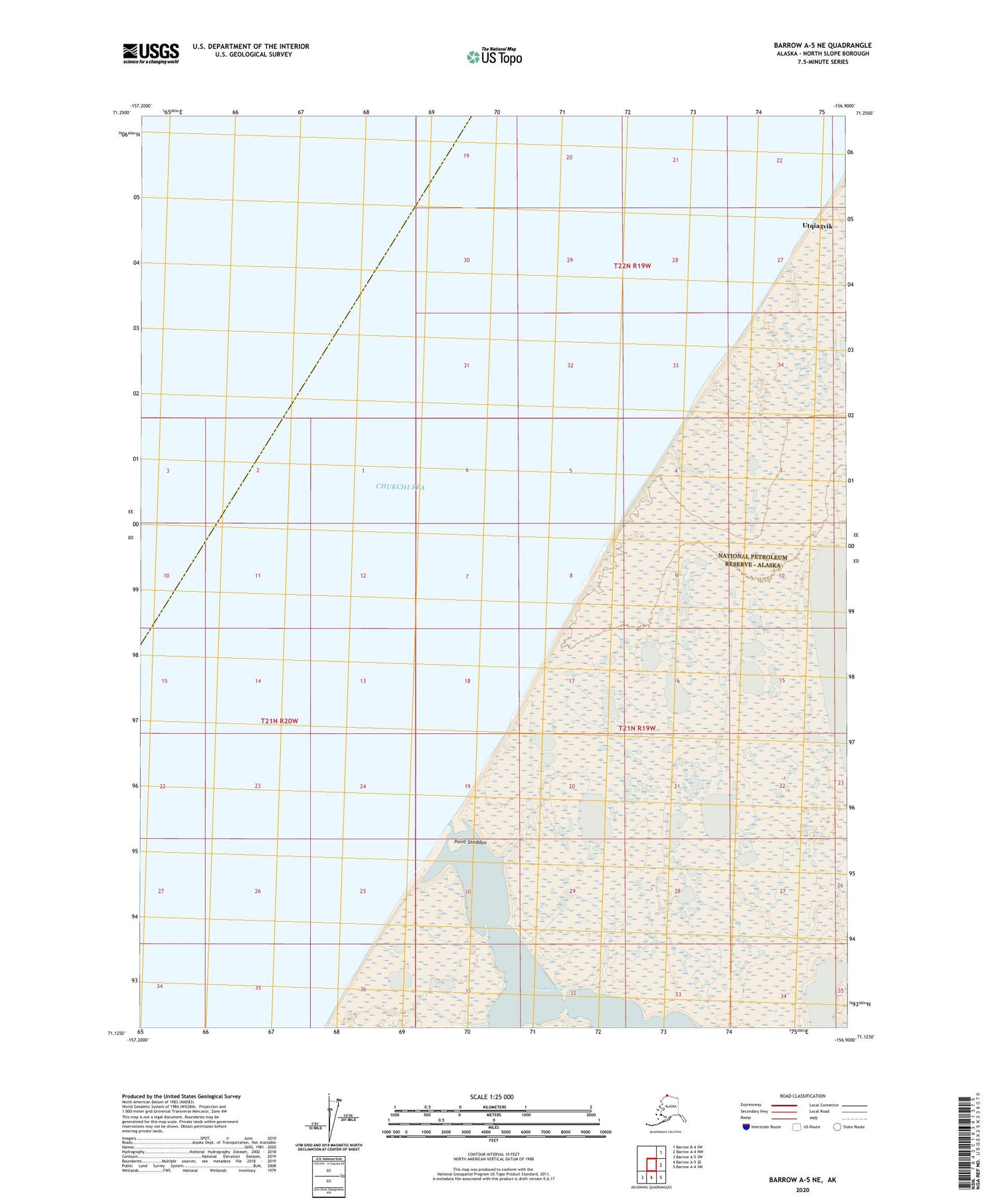 Barrow A-5 NE Alaska US Topo Map Image
