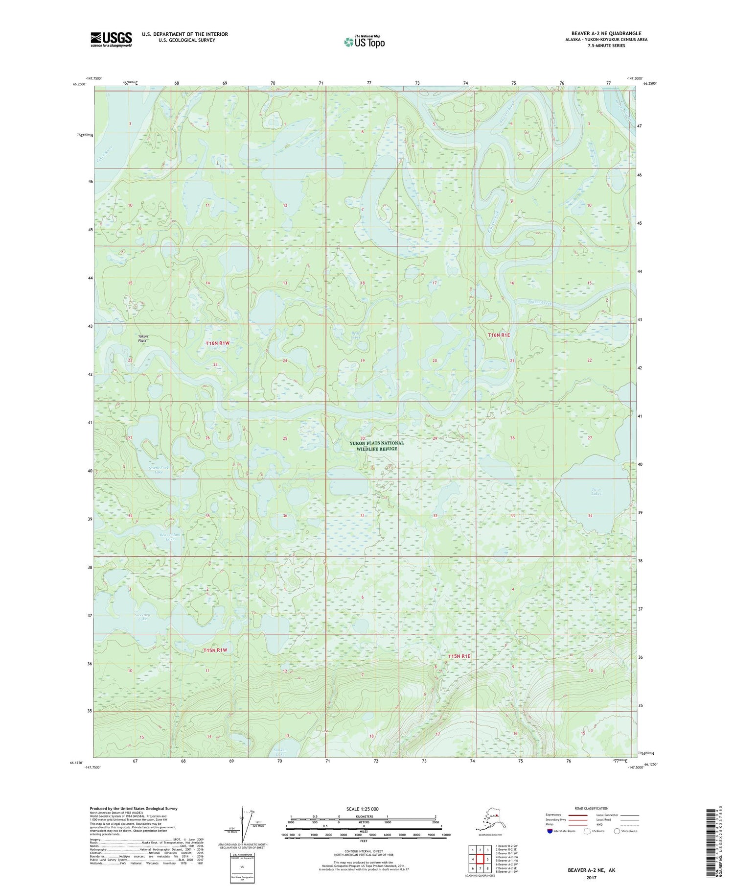 Beaver A-2 NE Alaska US Topo Map Image