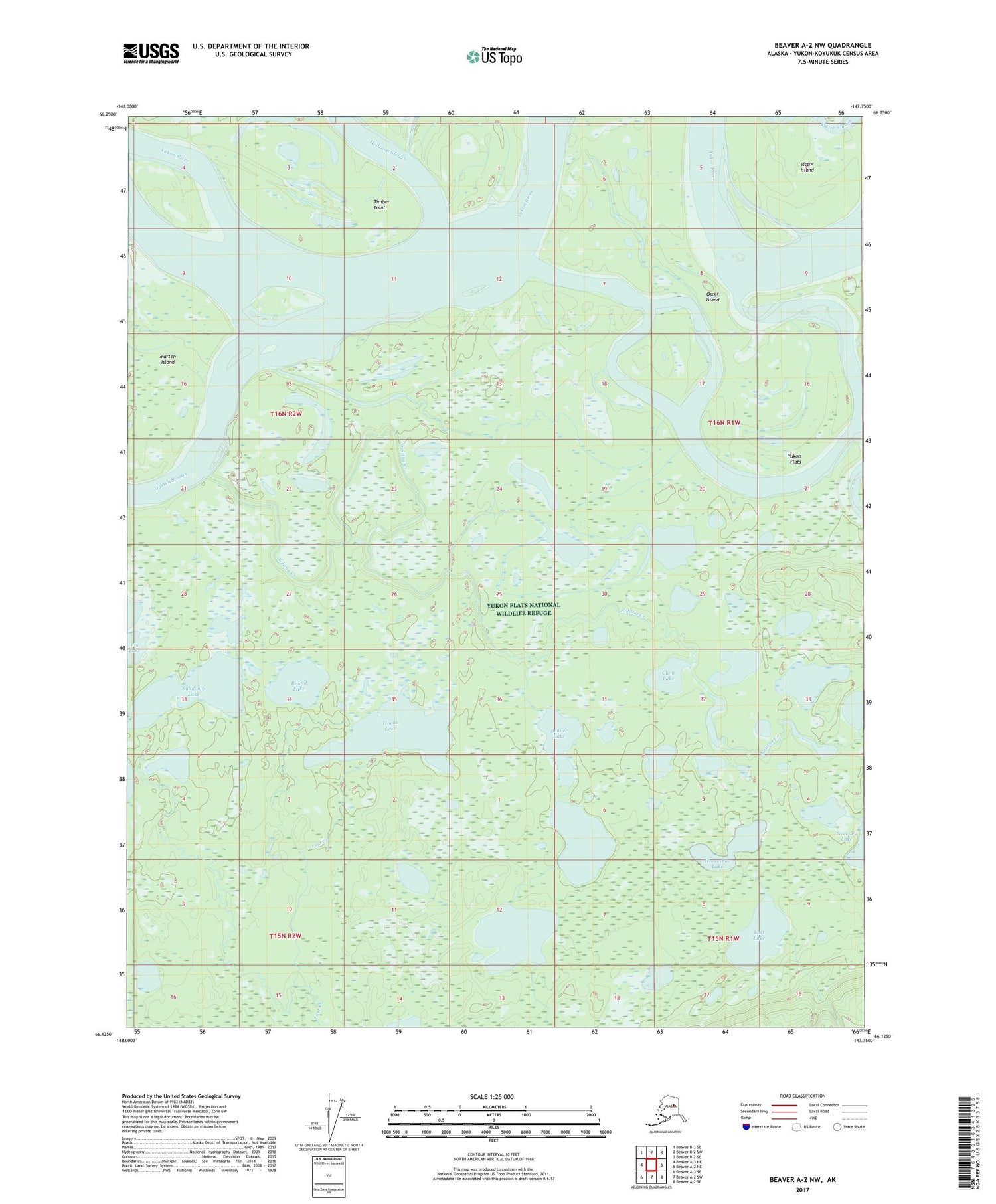 Beaver A-2 NW Alaska US Topo Map Image