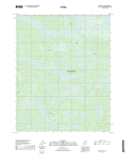 Beaver A-3 NE Alaska US Topo Map Image
