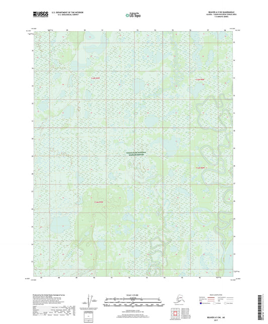 Beaver A-5 SW Alaska US Topo Map Image