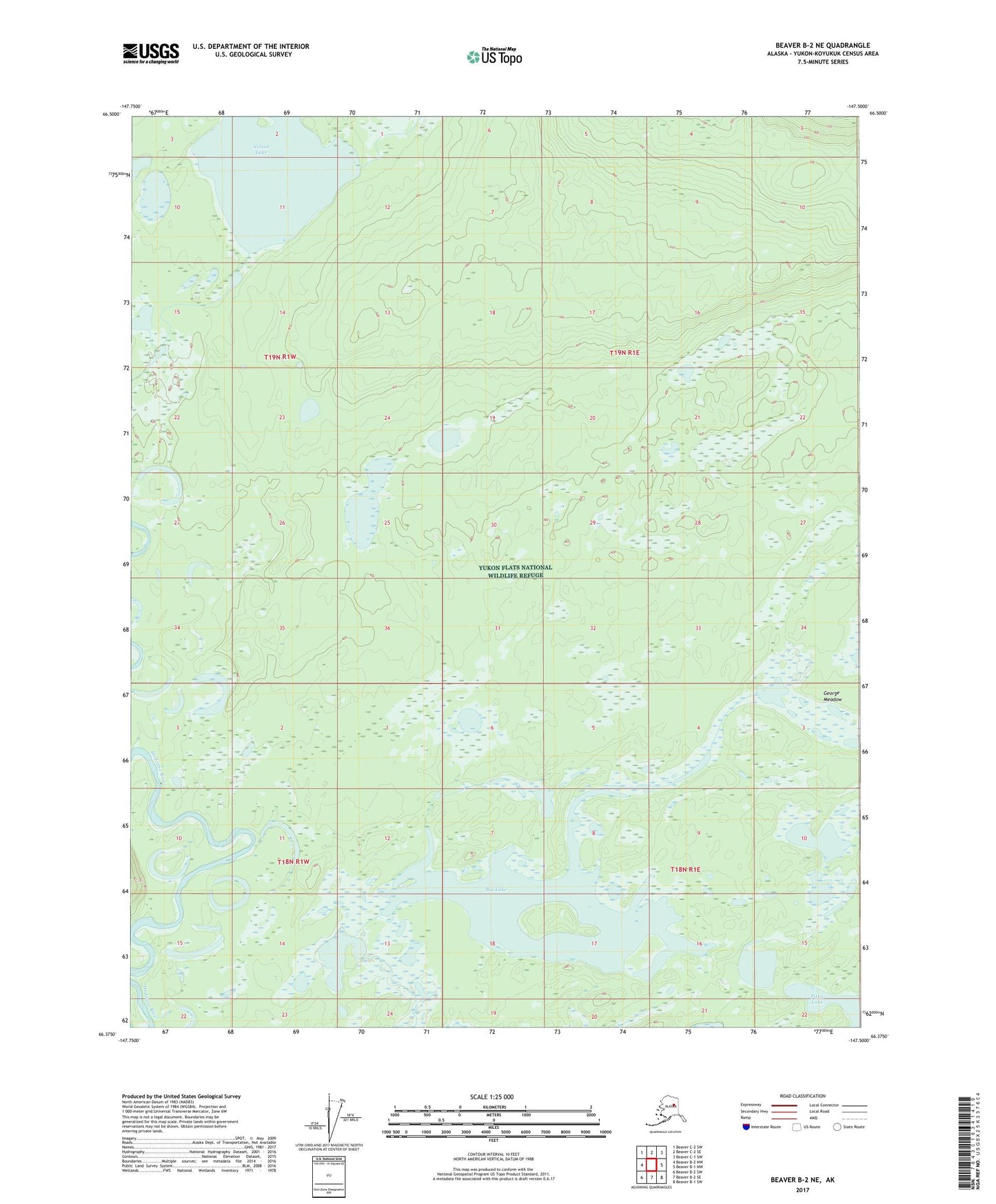 Beaver B-2 NE Alaska US Topo Map Image