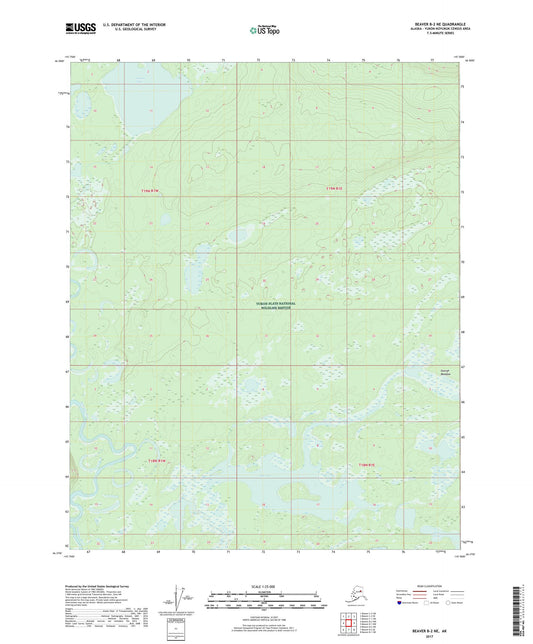 Beaver B-2 NE Alaska US Topo Map Image