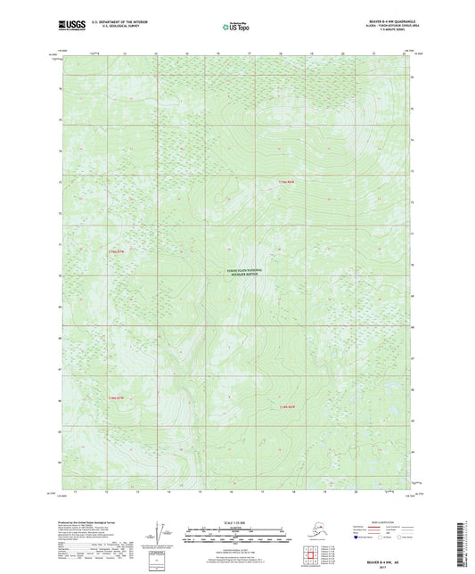 Beaver B-4 NW Alaska US Topo Map Image